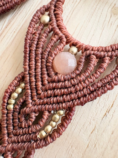 Sun Goddess oorbellen - zonnesteen