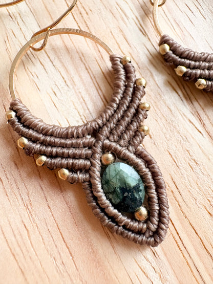 Macramé Oorbellen Afrikaanse Turkoois