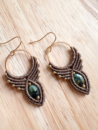 Macramé Oorbellen Afrikaanse Turkoois