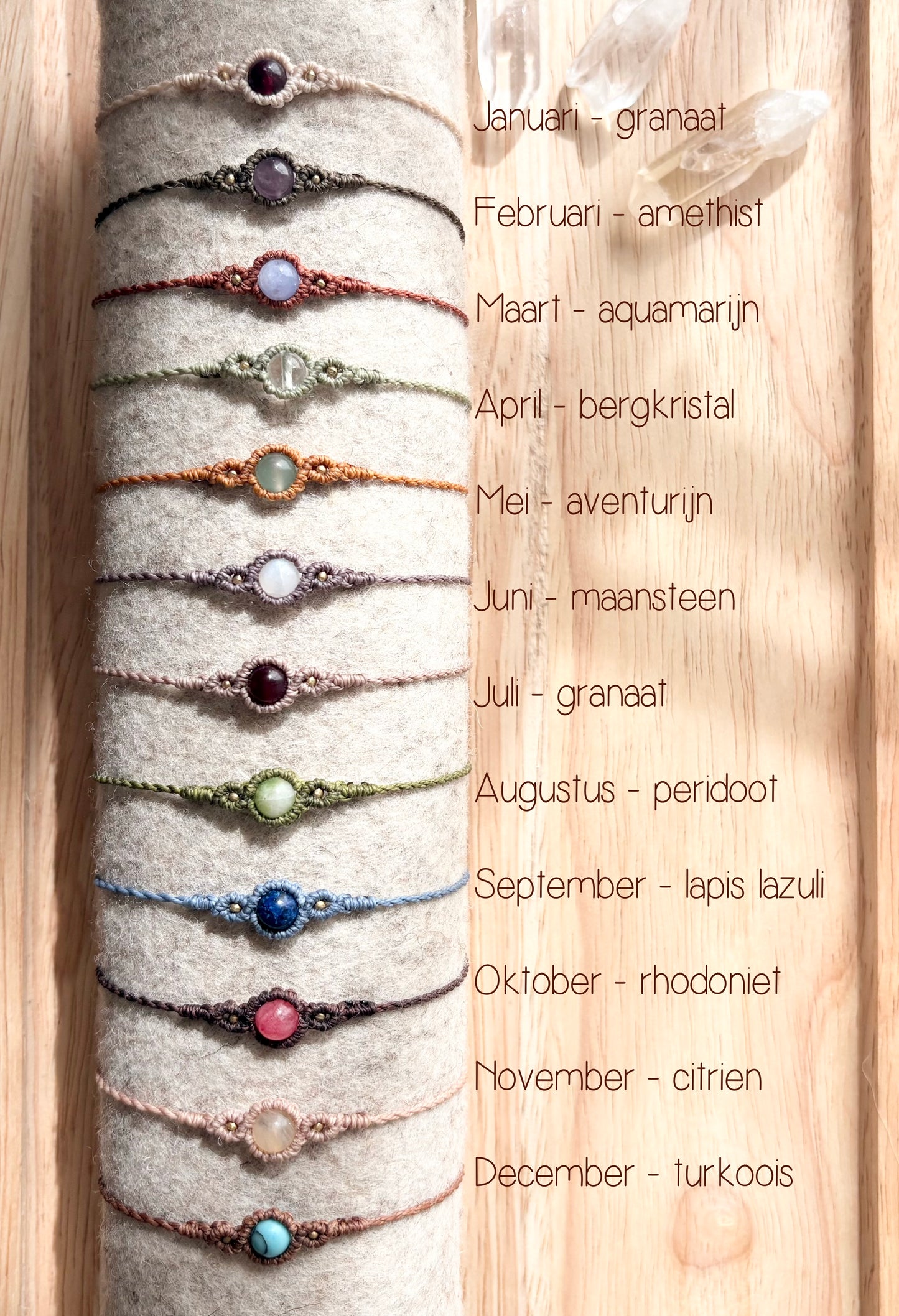 Geboortesteen armbanden
