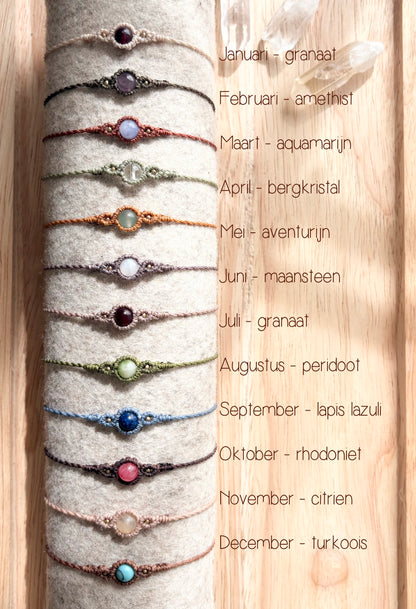 Geboortesteen armbanden