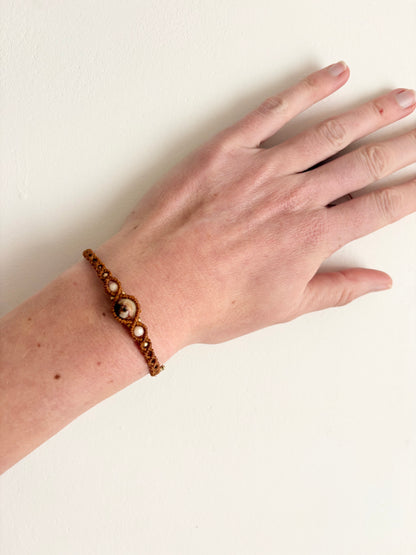Handgemaakte macramé armband met unieke amazoniet edelsteen