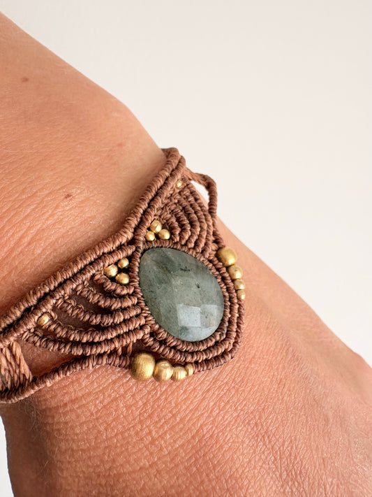 Guardian armband bruin - Labradoriet